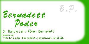 bernadett poder business card