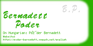 bernadett poder business card